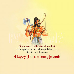 Illustration of Lord Parshuram with bow and axe, celebrating Parshuram Jayanti