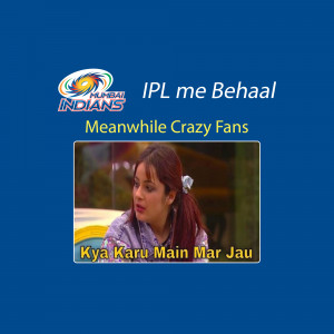 Mumbai Indians IPL meme featuring a scene from a reality show with text overlay.