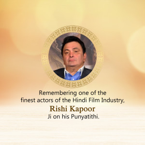 Portrait of Rishi Kapoor with a tribute message