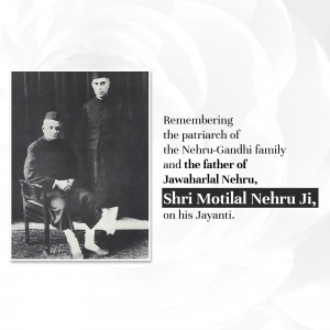 Black and white portrait of Motilal Nehru and Jawaharlal Nehru