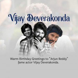 Collage of Vijay Deverakonda in different roles