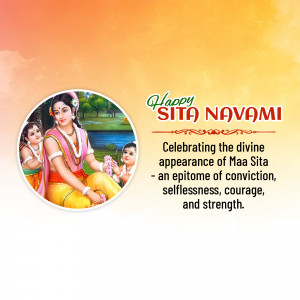 Image depicting Goddess Sita and her sons on the occasion of Sita Navami