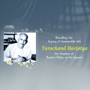 Portrait of Tarachand Barjatya, founder of Rajshri Films