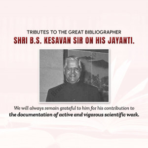 Portrait of Shri B.S. Kesavan with tribute text