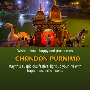 Chandan Purnima festival celebration with a decorated boat and devotees