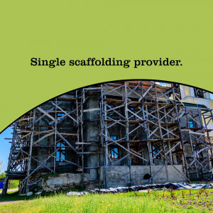 Scaffolding structure on a building under construction