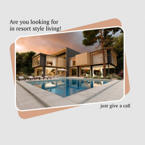 Modern house with a swimming pool and scenic view