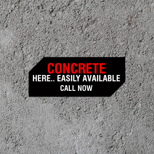 Advertisement for concrete services with a call to action.