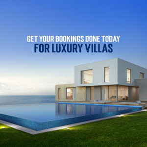 Modern luxury villa with infinity pool overlooking the ocean