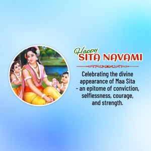 Image depicting Maa Sita and her children, celebrating Navami