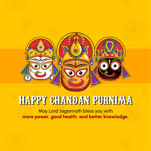 Three faces of Lord Jagannath with Chandan Purnima greetings