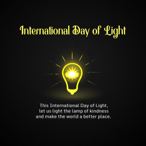 Image celebrating International Day of Light with a glowing lightbulb.