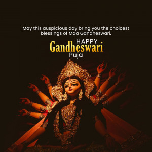 Image of Goddess Gandheswari with festive greetings