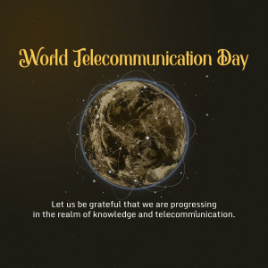 World Telecommunication Day graphic with Earth and network connections