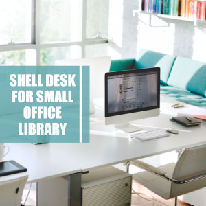 Modern white desk with computer in a bright home office