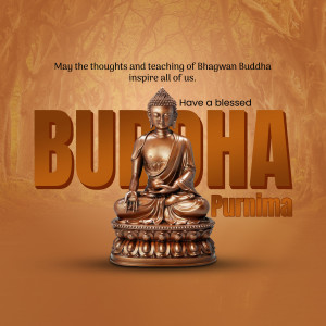 Image of Buddha with text 'Buddha Purnima' and a blessing.