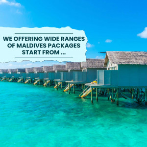 Overwater bungalows in the Maldives with travel package promotion