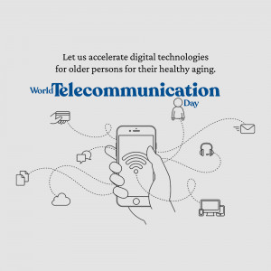 Illustration depicting digital connectivity and technology for older adults.