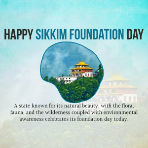 Sikkim Foundation Day celebration with a monastery image