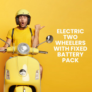 Man riding a yellow electric scooter with a surprised expression
