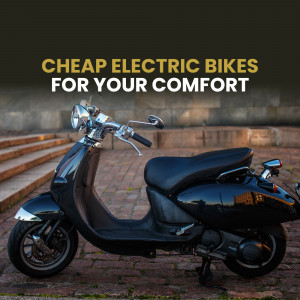 Black electric scooter parked near steps