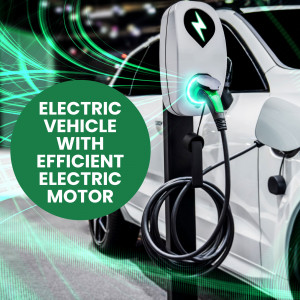 An electric vehicle charging at a charging station.