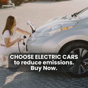 Woman charging an electric car with a charging station.