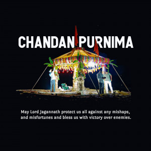 Image of a decorated structure for Chandan Purnima festival with people around it.