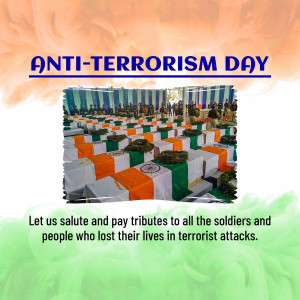 Anti-Terrorism Day image with soldiers and a tribute message.