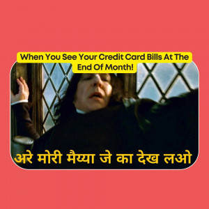 Meme depicting shock and dismay at a credit card bill