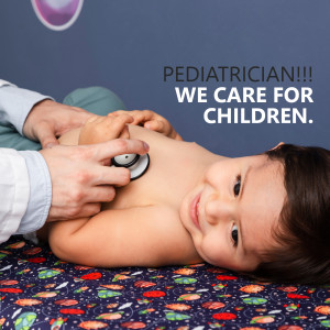 Doctor examining a young child with a stethoscope