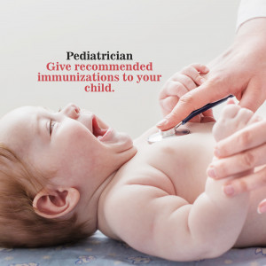 Pediatrician examining a baby with a stethoscope