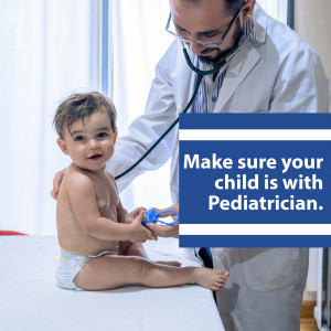 Doctor examining a baby with a stethoscope