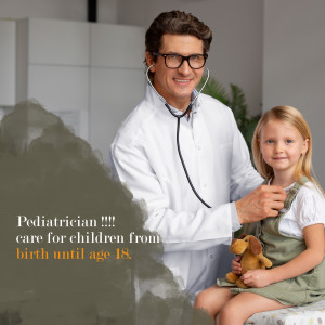 A male pediatrician with a stethoscope examining a young girl.