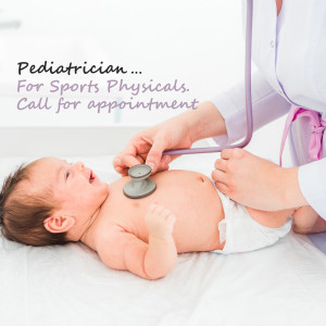 Doctor examining a baby with a stethoscope