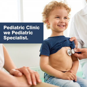 Doctor examining a young child with a stethoscope