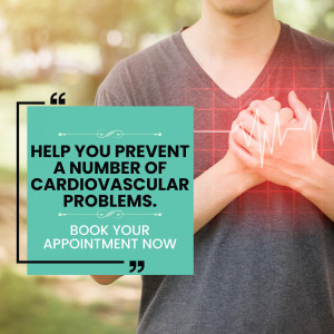 Image promoting cardiovascular health and appointment booking.