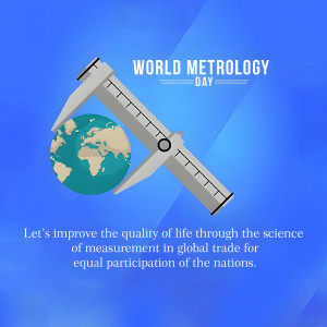 Illustration of a caliper measuring the Earth for World Metrology Day