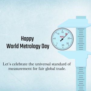 World Metrology Day graphic with a caliper and text