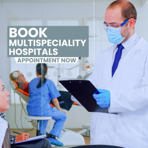 Doctor with face mask holding a clipboard in a hospital setting