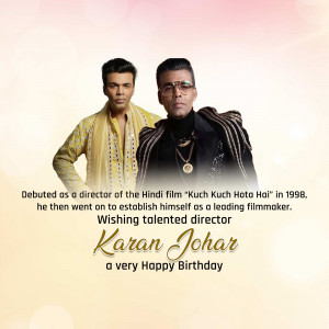 Karan Johar Birthday Wish Artwork For Twitter