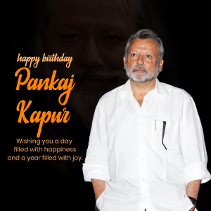 Portrait of Pankaj Kapur with birthday wishes