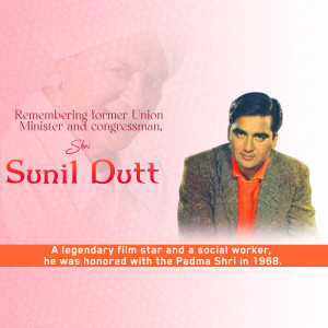 Portrait of Sunil Dutt, former Union Minister and film star