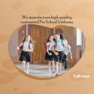Group of preschool children running and wearing school uniforms.