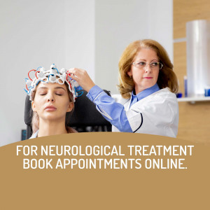 Doctor applying EEG cap to a patient for neurological assessment