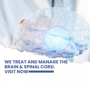 Image of a brain with a spinal cord, representing neurological care.