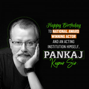 Portrait of Pankaj Kapur with birthday wishes