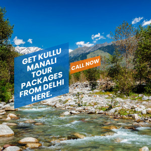 Scenic view of Kullu Manali with tour package promotion