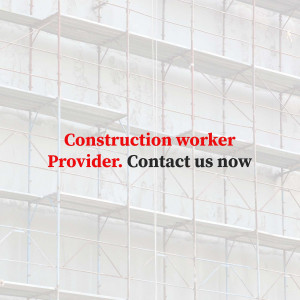 Advertisement for a construction worker provider with contact information.