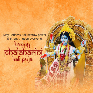 Image of Goddess Kali with text wishing 'Happy Phalaharini Kali Puja'